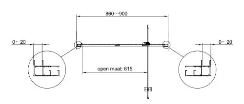 Procasa Free Basic porte de douche pivotante 900 x 1900 mm transparent - chromé