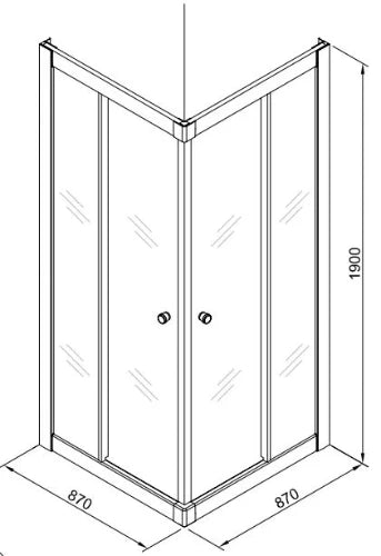 Procasa Free Basic entrée d'angle 900 x 1900 mmtransparent - chromé