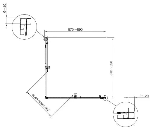 Procasa Free Basic entrée d'angle 900 x 1900 mmtransparent - chromé