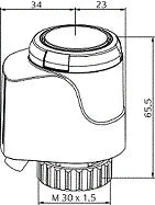 MOTEUR THERMIQUE TA EMO T 230v normalement fermé - câble 2m