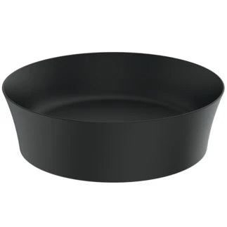 Ideal Standard Ipalyss lavabo à poser rond 400 mm - noir mat - sans trou de robinet - sans trop-plein