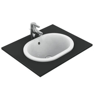 Ideal Standard Connect lavabo encastré ovaal 480 x 350 mm - blanc - sans trou de robinet - avec trop-plein