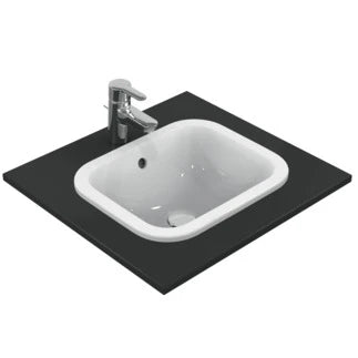 Ideal Standard Connect lavabo encastré rectangulaire 420 x 350 mm - blanc - sans trou de robinet - avec trop-plein