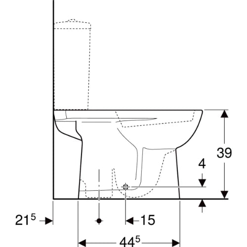 Geberit Selnova cuvette à poser sortie AO - blanc - à fond creux (sans réservoir)