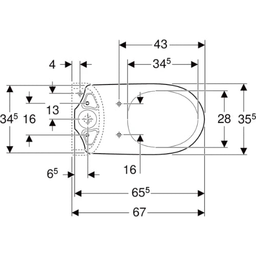 Geberit Selnova cuvette à poser sortie PK - blanc - à fond creux (sans réservoir)