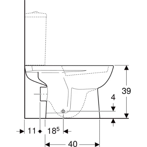 Geberit Selnova cuvette à poser sortie PK - blanc - à fond creux (sans réservoir)