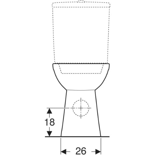Geberit Selnova WC au sol Comfort pour réservoir attenant, cuvette de WC à fond creux, sortie horizontale, surélevé: Blanc