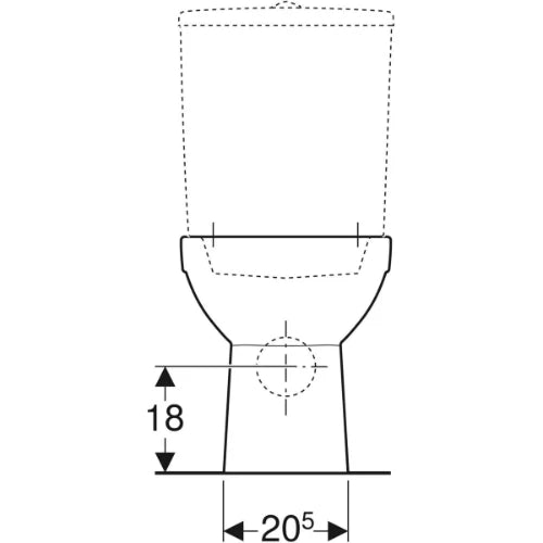 Geberit Selnova WC au sol pour réservoir attenant, cuvette de WC à fond creux, sortie horizontale, forme semi-fermée: Blanc, B=36cm, H=40cm, T=68cm