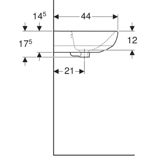 Geberit Selnova lavabo 550 x 440 mm - blanc - sans trou de robinet - avec trop-plein