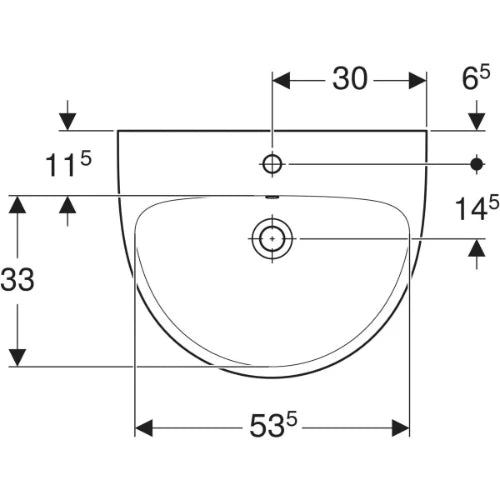 Geberit Selnova lavabo 600 x 480 mm - blanc - avec trou de robinet - avec trop-plein