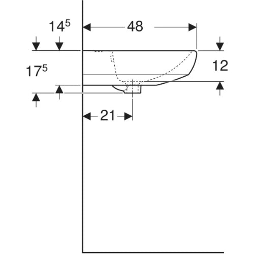 Geberit Selnova lavabo 600 x 480 mm - blanc - avec trou de robinet - avec trop-plein