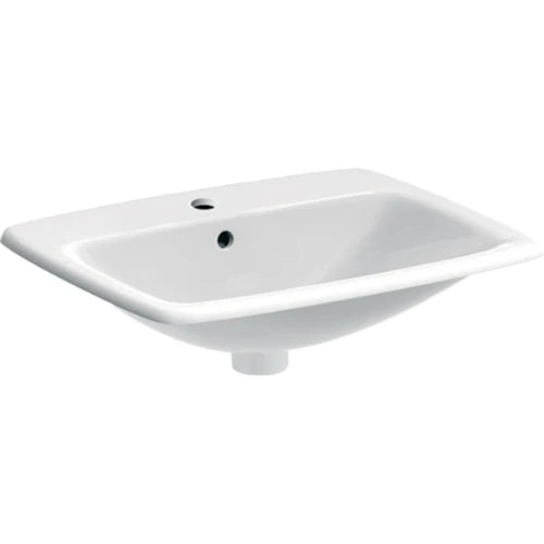 Geberit Selnova Square lavabo encastré 600 x 500 x 170 mm - blanc - avec trou de robinet - avec trop-plein
