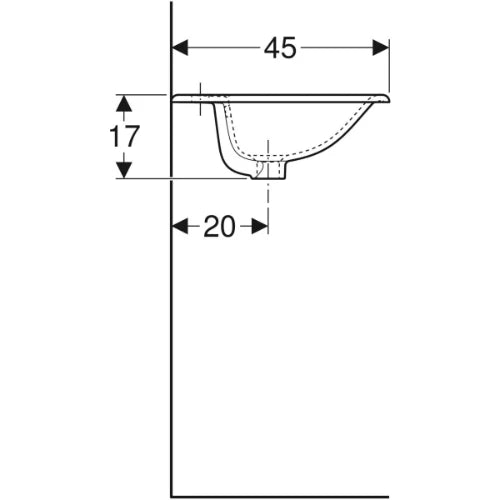 Geberit Selnova Square lavabo encastré 600 x 500 x 170 mm - blanc - avec trou de robinet - avec trop-plein