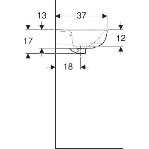Geberit Selnova lave-mains 450 x 370 x 170 mm - blanc - avec trou de robinet - avec trop-plein
