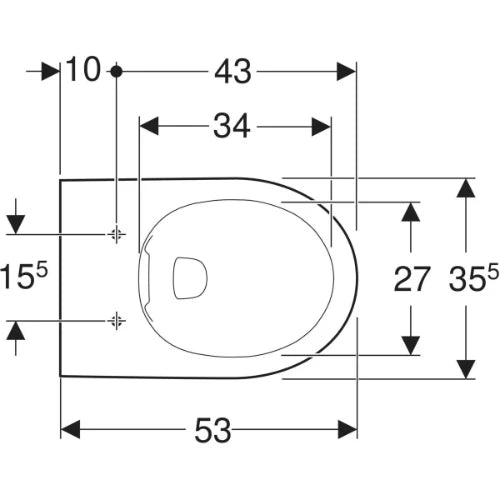 Geberit Selnova cuvette suspendue Rimfree sans bride - blanc - à fond creux