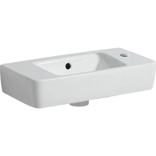 Geberit Selnova Compact lave-mains 500 x 250 x 150 mm - blanc - avec trou de robinet droite - avec trop-plein - espace de dépose à gauche
