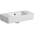 Geberit Selnova Compact lave-mains 500 x 250 x 150 mm - blanc - avec trou de robinet droite - avec trop-plein - espace de dépose à gauche