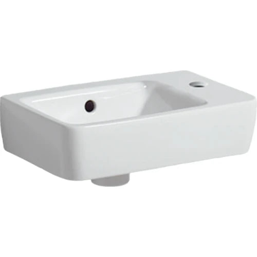 Geberit Selnova Compact lave-mains 400 x 250 x 150 mm - blanc - avec trou de robinet droite - avec trop-plein
