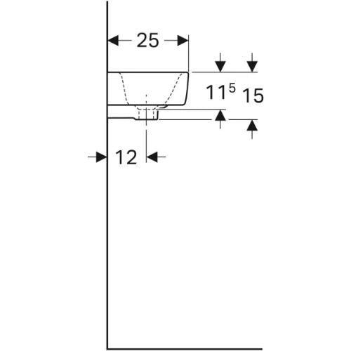 Geberit Selnova Compact lave-mains 400 x 250 x 150 mm - blanc - avec trou de robinet droite - avec trop-plein