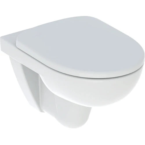 Geberit Selnova cuvette suspendue PACK Rimfree (cuvette suspendue + abattant avec Softclose/Quick Release) sans bride - blanc - à fond creux - fixation par le haut