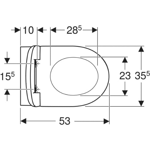 Geberit Selnova cuvette suspendue PACK Rimfree (cuvette suspendue + abattant avec Softclose/Quick Release) sans bride - blanc - à fond creux - fixation par le haut