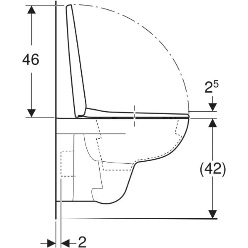 Geberit Selnova Set de WC suspendu à fond creux , avec siège de WC: Blanc