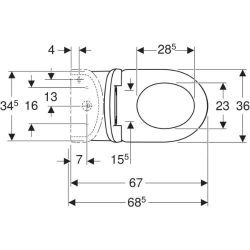 Geberit Selnova Set de WC au sol avec réservoir attenant, sortie horizontale, forme semi-fermée, avec siège de WC: Blanc