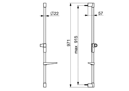 Hansa HansaViva barre de douche 965 mm - chromé