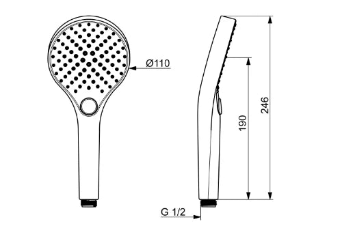 Hansa HansaViva Eco douchette 110 mm - 3 jets - chromé