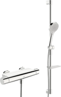 Hansa Hansaoptima set mitigeur douche thermostatique avec set de douche 915 mm - douchette 3 jets - flexible de douche 1750 mm - chromé