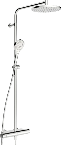 Hansa HansaViva colonne de douche thermostatique avec douche de pluie - douchette 3 jets - flexible 1750 mm - chromé