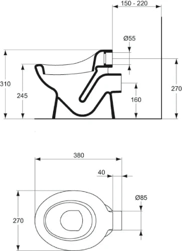 Ideal Standard Contour 21 cuvette pour enfant - blanc - B270xD380 mm - pour réservoir suspendue