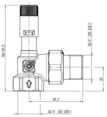 Caleffi 518 régulateur de pression différentielle MF 3/4 x 3/4
