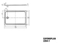 KALDEWEI tub de douche acier emaillé  CAYONOPLAN, 2264-1, 800x1300 FAS, alpine white