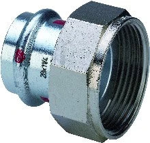 Viega Prestabo acier zingué raccord 2-pièces avec écrou libre joint plat FF 22 x 4/4 F