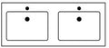 Sleurs Flex table-vasque avec 2 vasques 1400 x 500 x 15 mm - avec kraangat - avec overloop - blanc mat