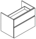 Sleurs Lounge meuble sous-lavabo avec 2 tiroirs découpe centré 700 x 500 x 600 mm - Halifax Oak - sans poignée