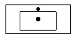 Sleurs Isa table-vasque avec 1 vasque centré 600 x 20 x 400 mm - avec kraangat - avec overloop - blanc brillant