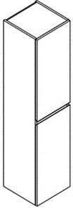 Sleurs Lounge armoire haut avec 2 portes gauche 350 x 360 x 1660 mm - Halifax Oak - sans poignée