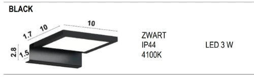 Sleurs Black LED éclairage 3 W - 4100K - noir