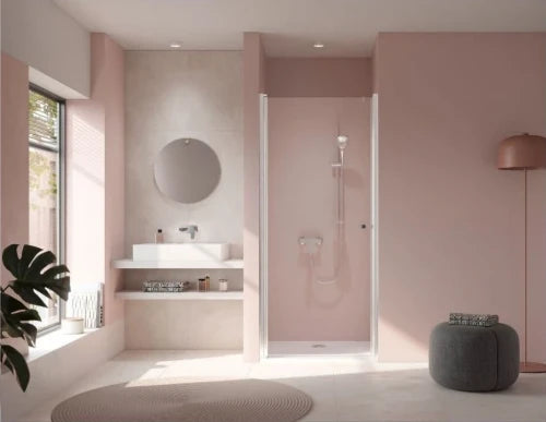 Kermi Jona 1WP porte pivotant 2000 x 900 mm - ajustable 870-910 mm - silver brilliante - transparant 6 mm avec Clean coating