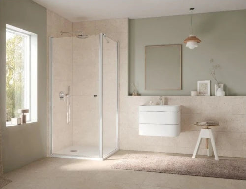 Kermi Jona TWD paroi fixe 2000 x 900 mm - ajustable 880-900 mm - silver brilliante - transparant 6 mm avec Clean coating