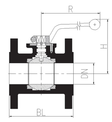 Marchel KH-F vanne à bille gaz DN100 PN16 - agrée ARGB