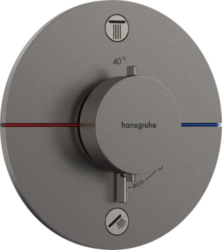 Hansgrohe Showerselect Comfort S robinet thermostatique encastré pour 2 fonctions - noir chromé brossé