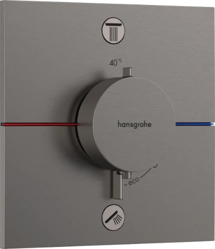 Hansgrohe Showerselect Comfort E robinet thermostatique encastré pour 2 fonctions - noir chromé brossé