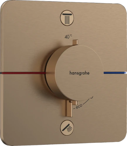 Hansgrohe Showerselect Comfort Q thermostat pour installation encastrée avec 2 fonctions - Brushed Bronze