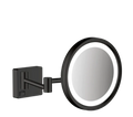 Hansgrohe AddStoris miroir de rasage rond - noir mat - avec éclairage