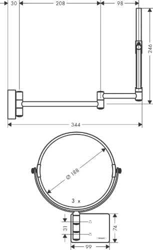 Hansgrohe AddStoris miroir de rasage - chromé