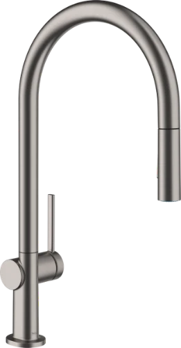 Hansgrohe M54 210 mitigeur cuisine avec douchette extractible 2 jets - noir chromé brossé