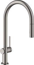 Hansgrohe M54 210 mitigeur cuisine avec douchette extractible 2 jets - noir chromé brossé